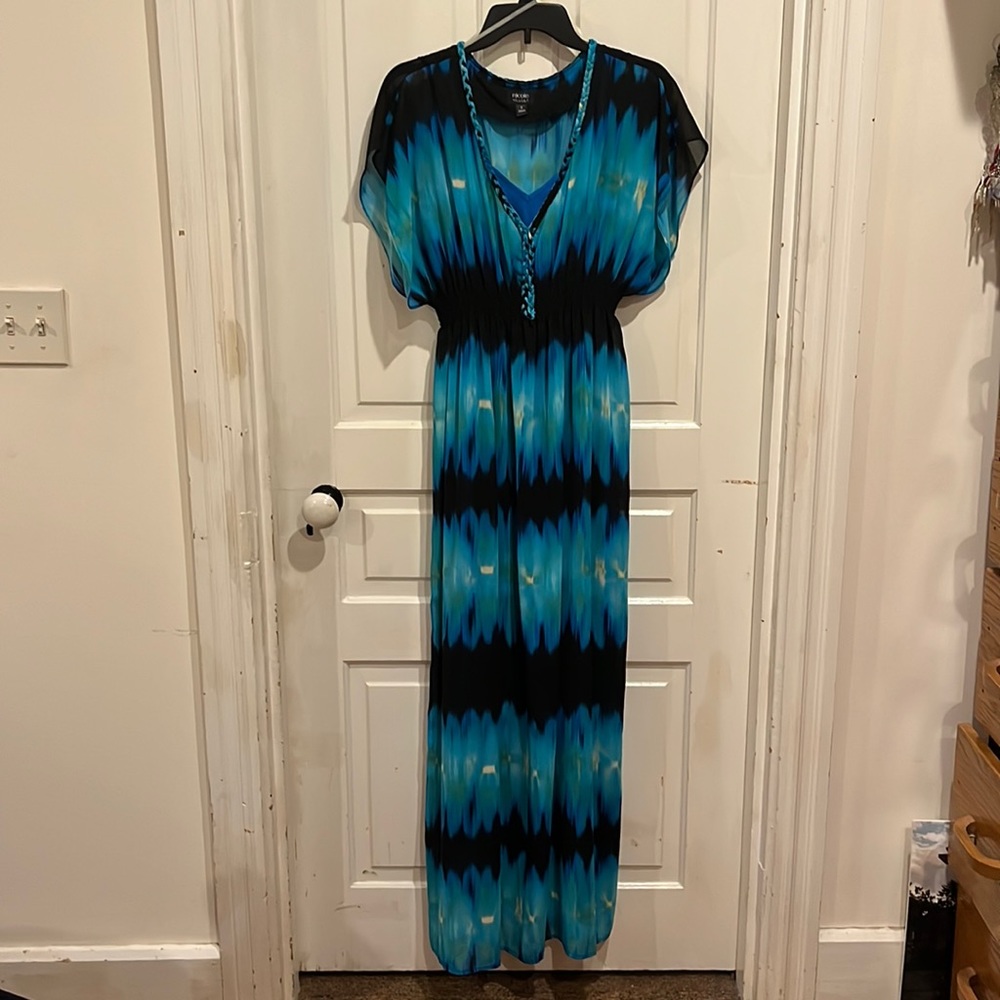 Beautiful blue tie dye maxi dress